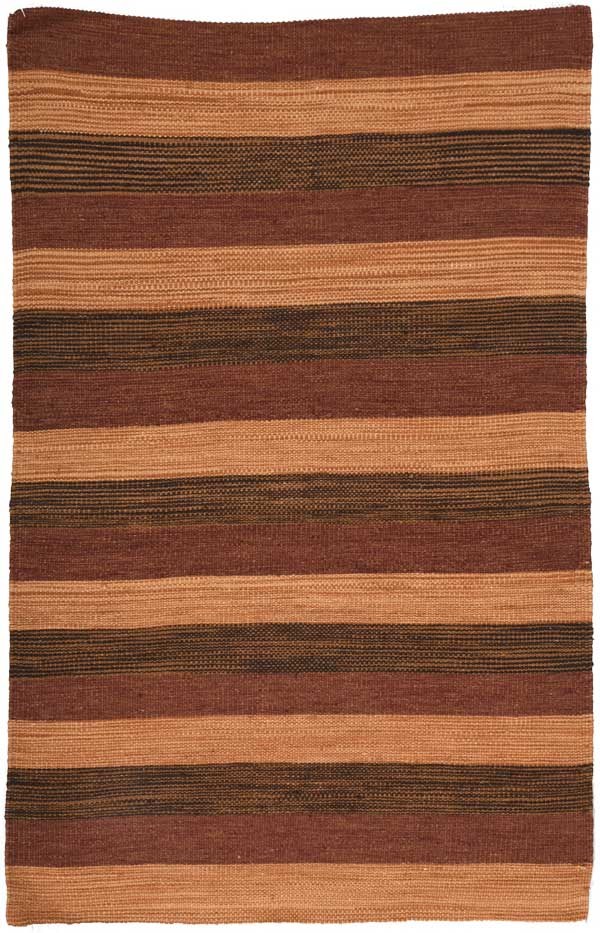 Horizon stripe rug in rust and ochre tones