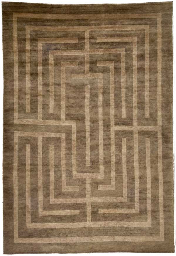 Labyrinth maze geometric rug