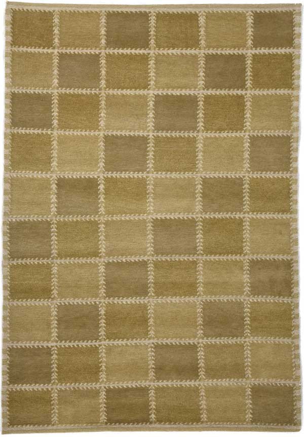 Meadow olive check rug